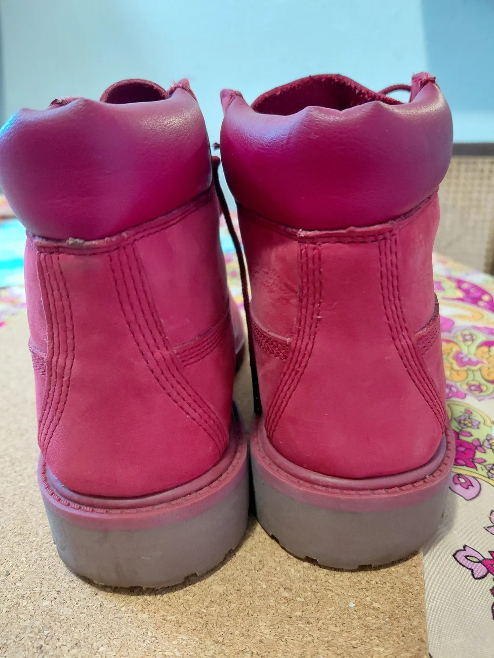 Timberland Women's Bubblegum Pink Lace-Up Nubuck Boots